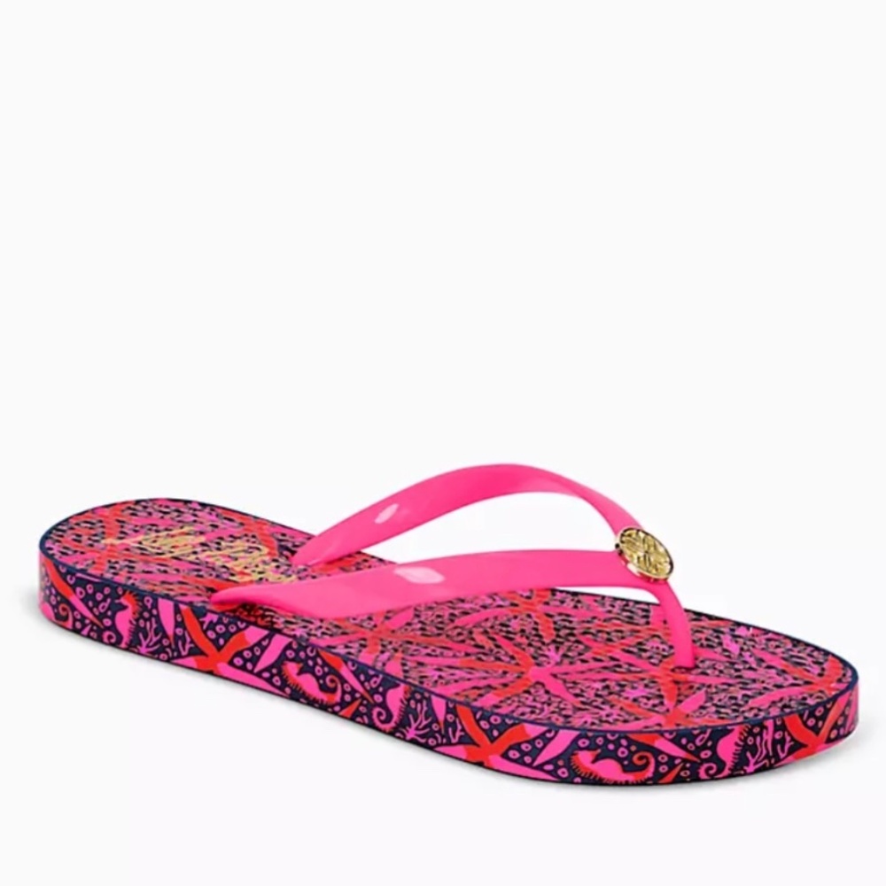 Lilly Pulitzer Pool Flip Flops Size 7/8 NWT